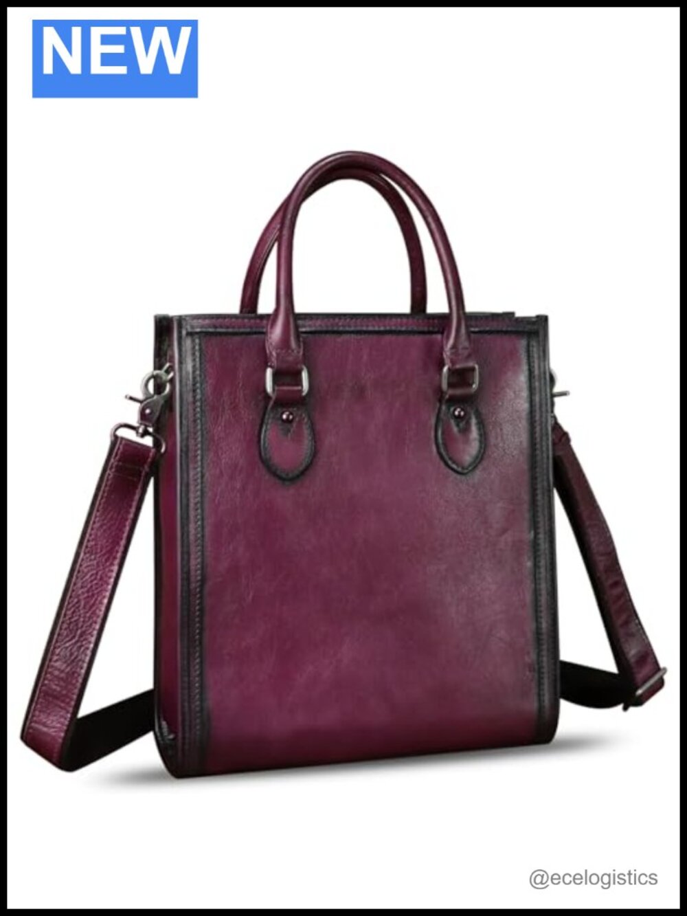 Genuine Leather Vintage Satchel Handbag Women Purse Shoulder Tote